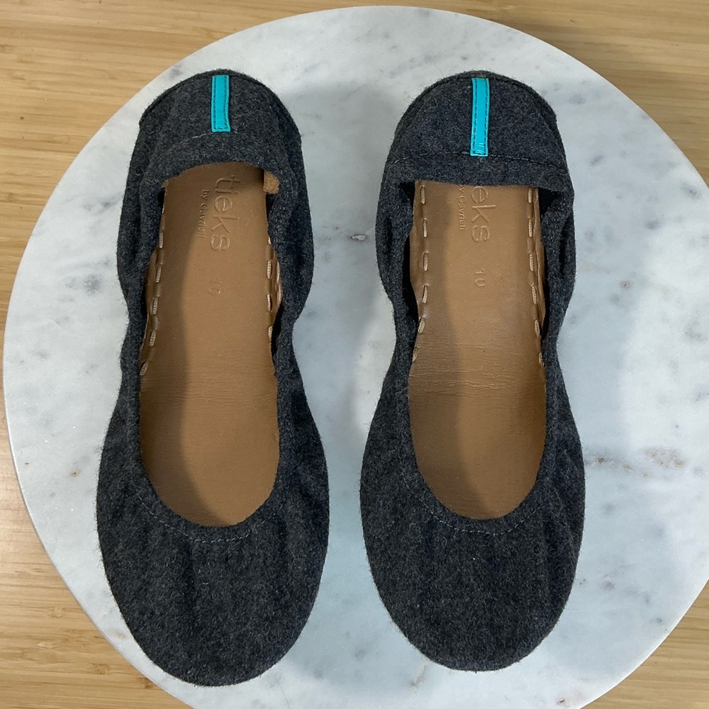Tieks Size 10 Greystone Vegan Wool Charcoal Gray Foldable Flat Women’s